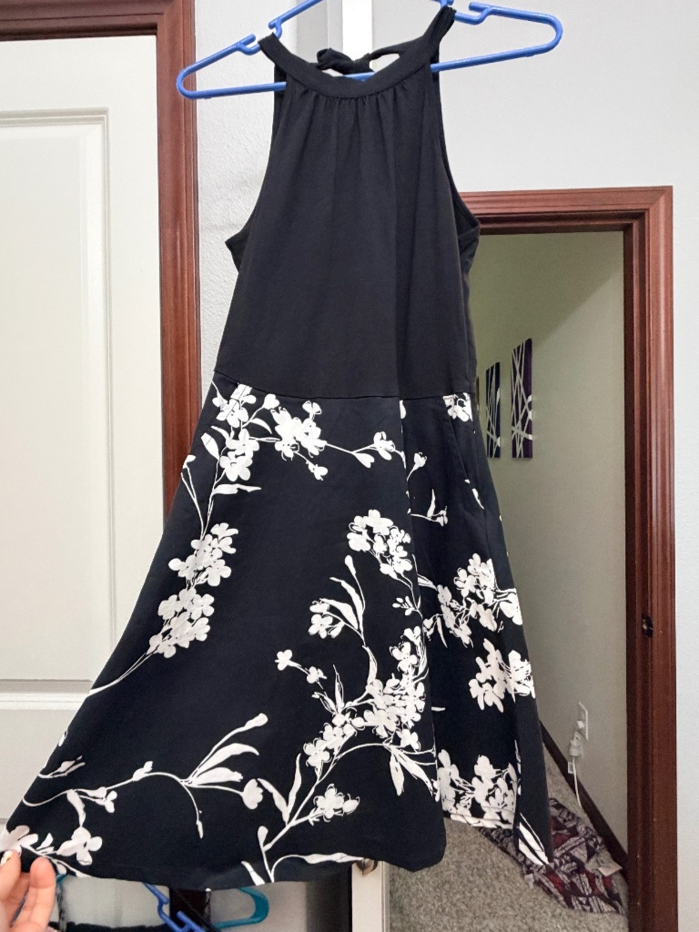 Sleeveless A-line Floral Flare Dress - Size S